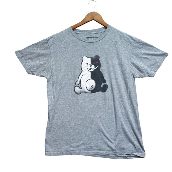 For Fans By Fans Danganronpa Monokuma Anime Series Manga Gray T Shirt Size L - Picture 1 of 4